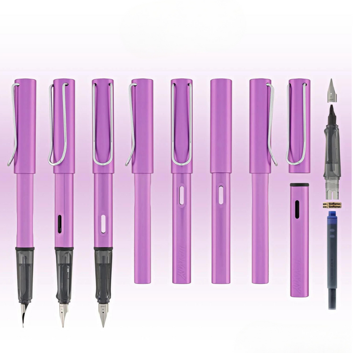 Lamy AL-Star Fountain Pen Lilac (Special Edition) — flat lay