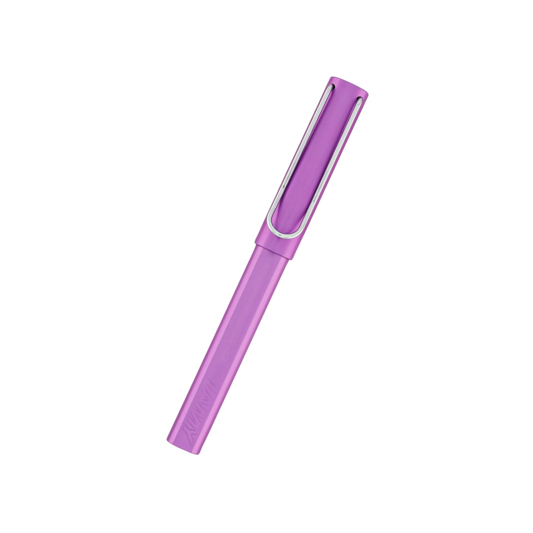 Lamy AL-Star Rollerball Pen Lilac (Special Edition) — writing at an angle
