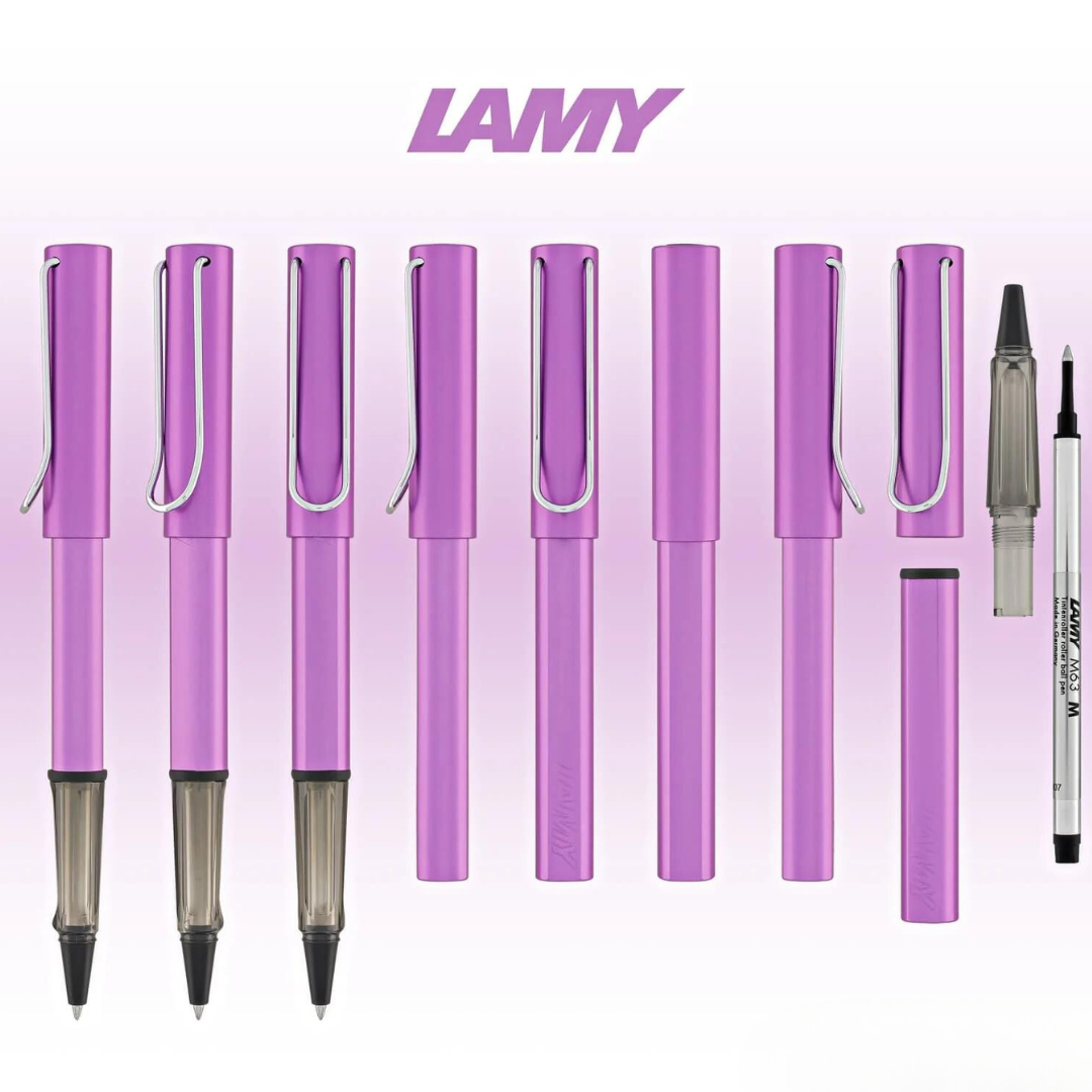 Lamy AL-Star Rollerball Pen Lilac (Special Edition) — flat lay
