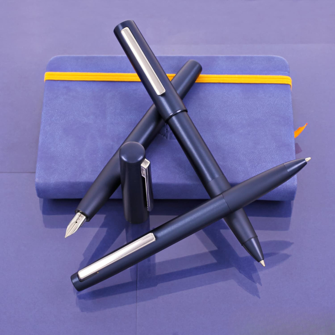 Lamy Aion Fountain Pen - Deep Dark Blue (Medium) — flat lay