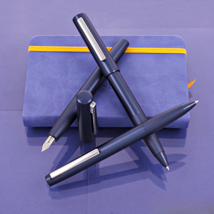 Lamy Aion Fountain Pen - Deep Dark Blue (Medium) — flat lay