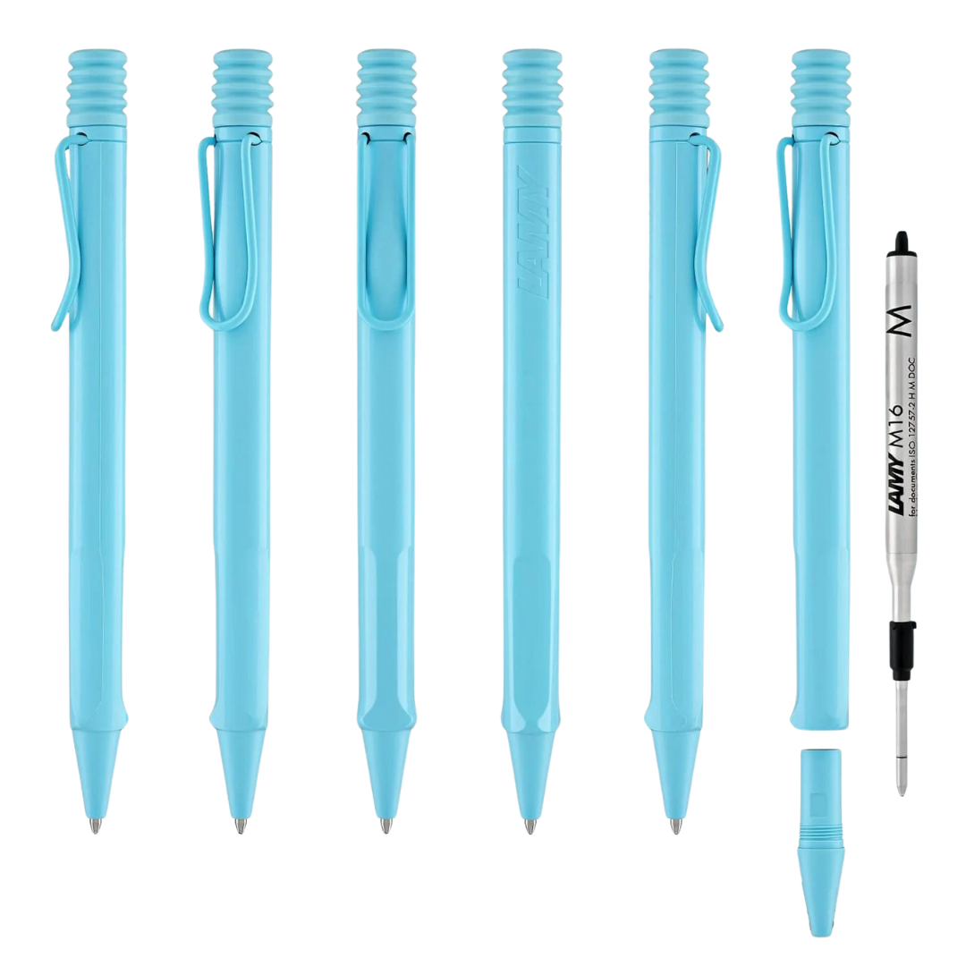 LAMY Safari Deelite Ballpoint Pen - Aqua Sky (Special Edition) — flat lay