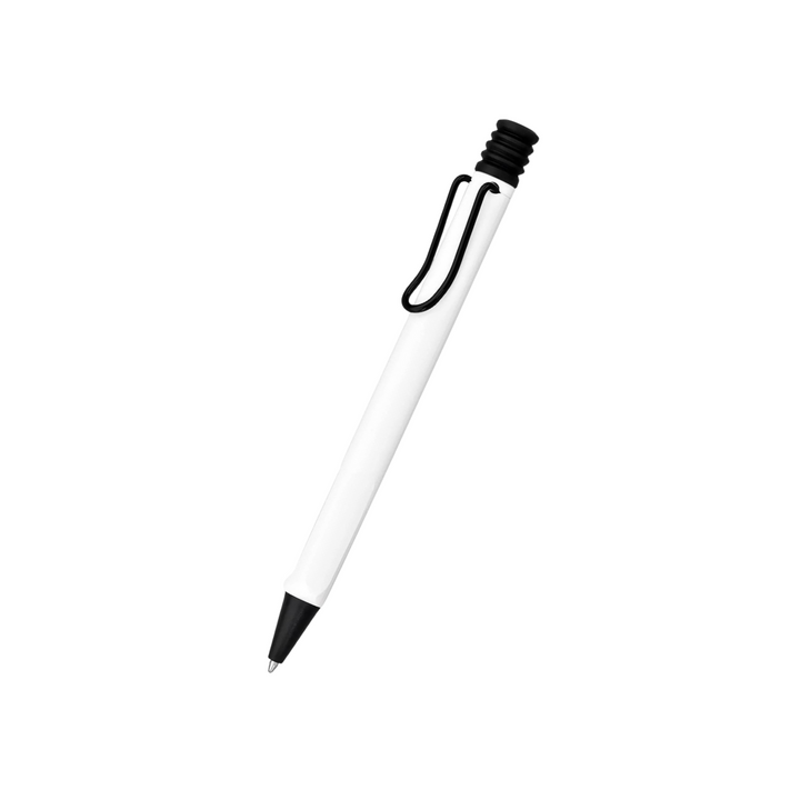 LAMY Safari Ballpoint Pen White with Black Clip - 2022 Special Edition — capped