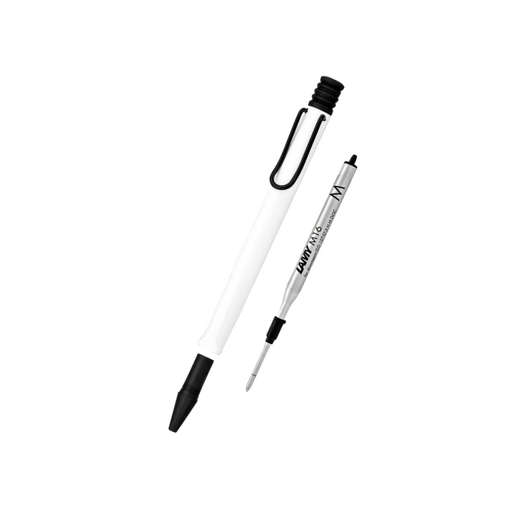 LAMY Safari Ballpoint Pen White with Black Clip - 2022 Special Edition — barrel detail
