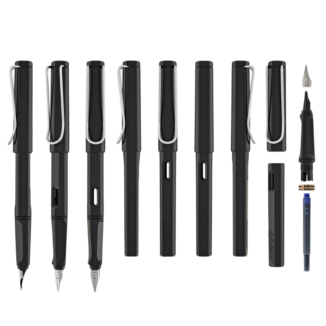 Lamy Safari Fountain Pen Black — Lamy fountain pen — precision nib writing instrument, at Cityluxe Singapore stationery store