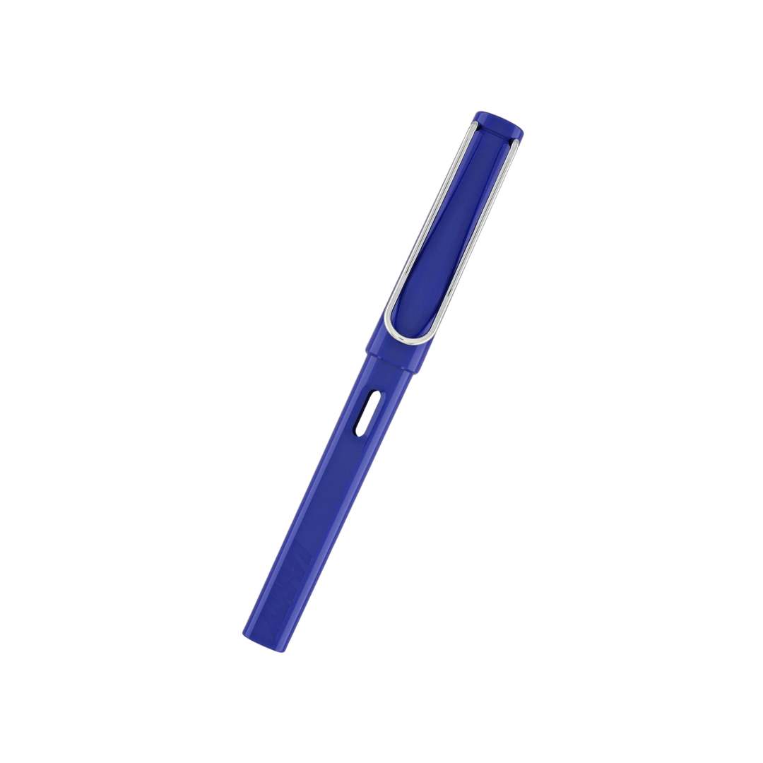 Lamy Safari Fountain Pen Blue — writing at an angle