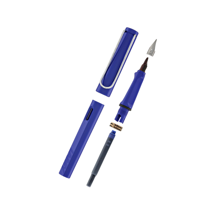 Lamy Safari Fountain Pen Blue — flat lay