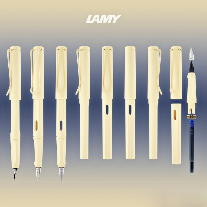 Lamy Safari Cream Fountain Pen (Special Edition 2022) — Lamy fountain pen — precision nib writing instrument, at Cityluxe Singapore stationery store