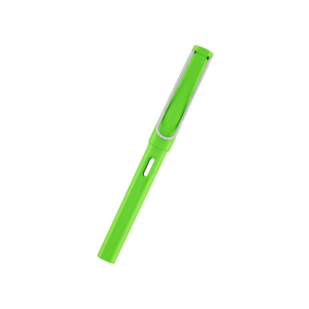 Lamy Safari Fountain Pen Green — writing at an angle
