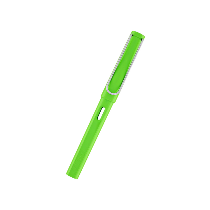 Lamy Safari Fountain Pen Green — writing at an angle