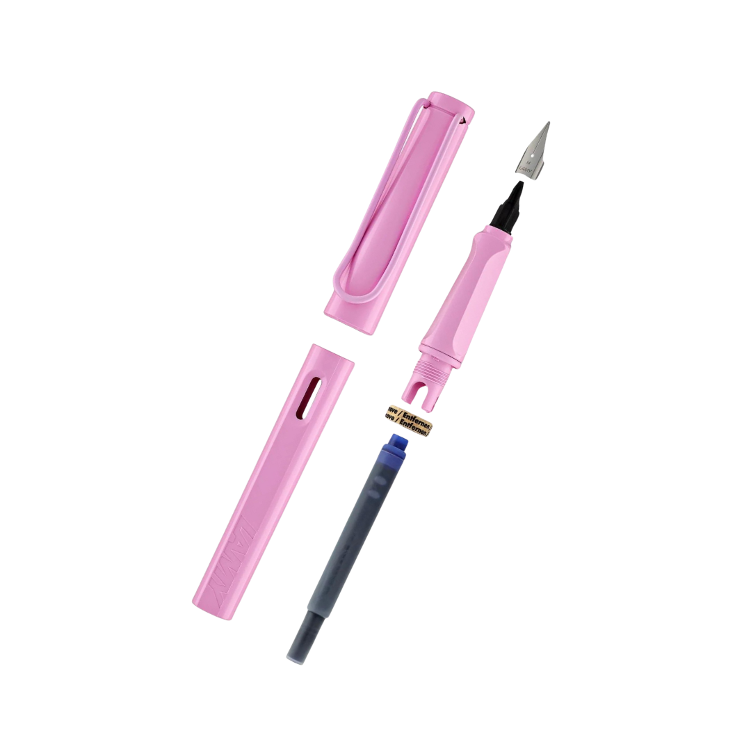 LAMY Safari Deelite Fountain Pen - Light Rose (Special Edition) — flat lay