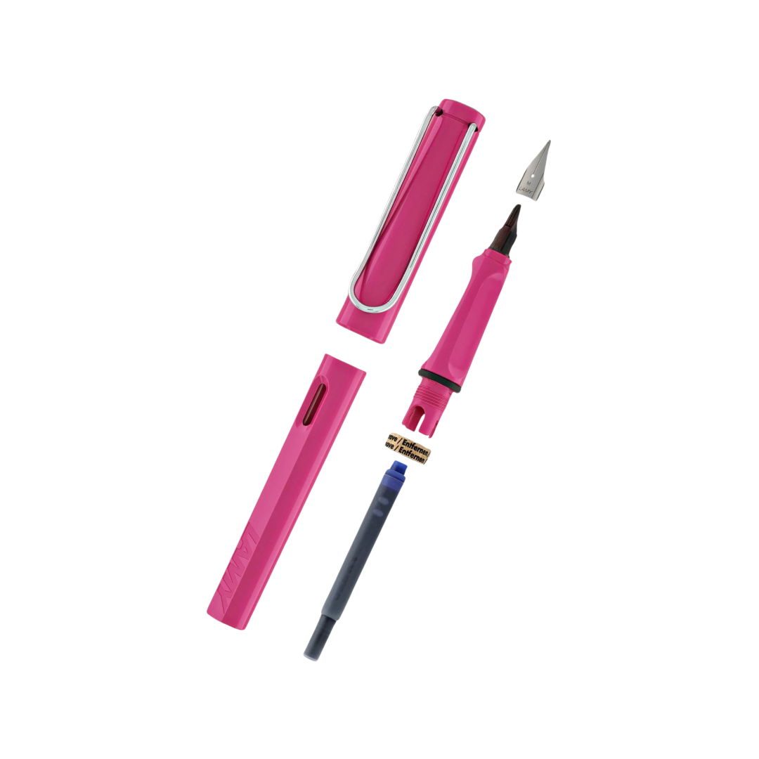 Lamy Safari Fountain Pen Pink — Lamy fountain pen — precision nib writing instrument, at Cityluxe Singapore stationery store
