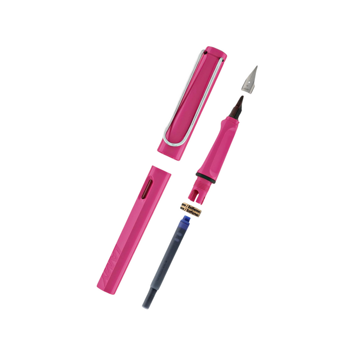 Lamy Safari Fountain Pen Pink — Lamy fountain pen — precision nib writing instrument, at Cityluxe Singapore stationery store