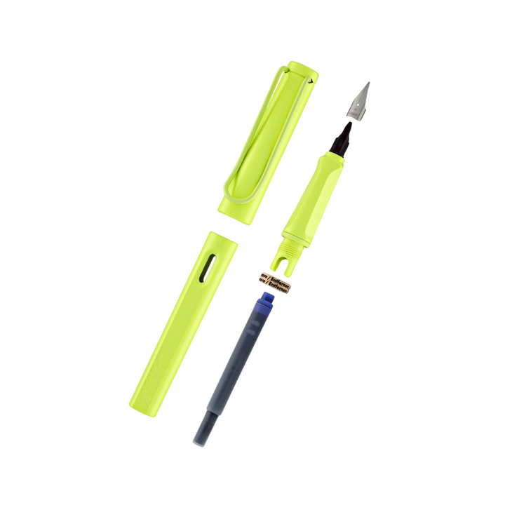 LAMY Safari Deelite Fountain Pen - Spring Green (Special Edition) — flat lay