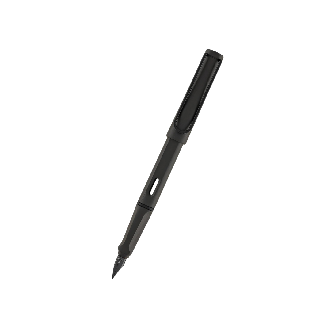 Lamy Safari Fountain Pen Umbra — uncapped with cap posted