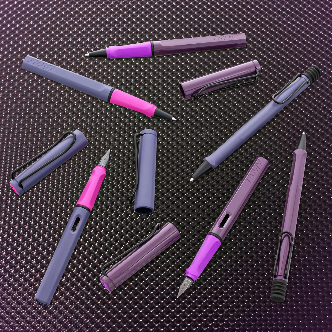 LAMY 0D8 Safari Fountain Pen - Violet Blackberry [Pre-Order] — flat lay