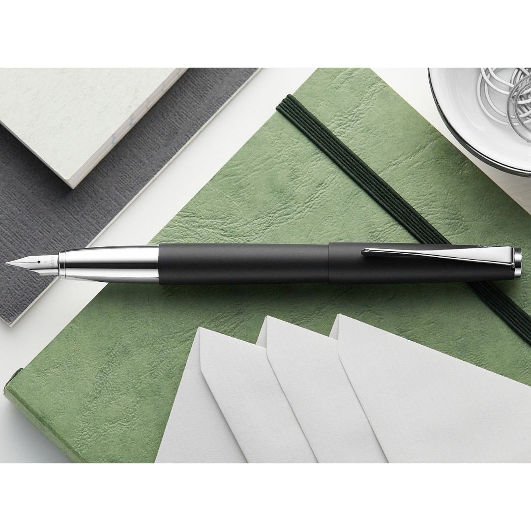 Lamy Studio Fountain Pen Black — flat lay