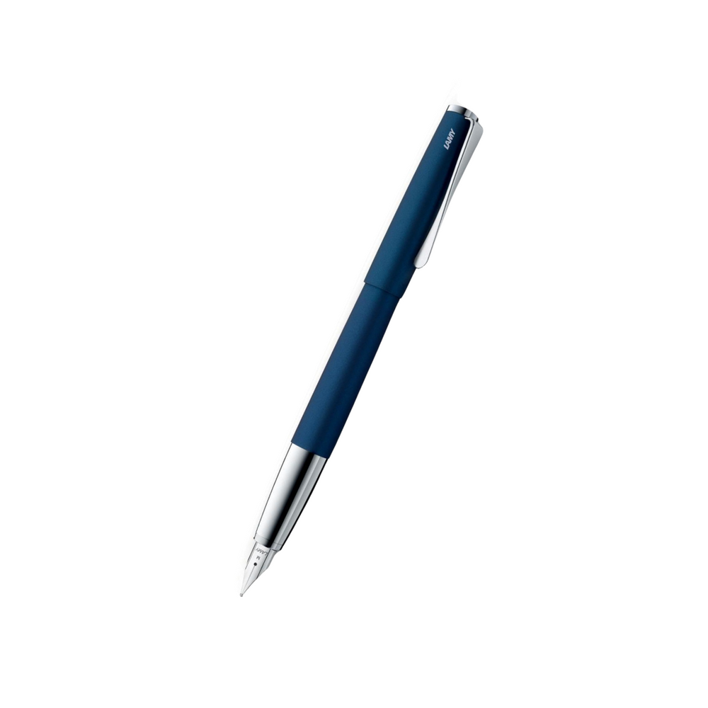 Lamy Studio Fountain Pen Imperial Blue — uncapped with cap posted