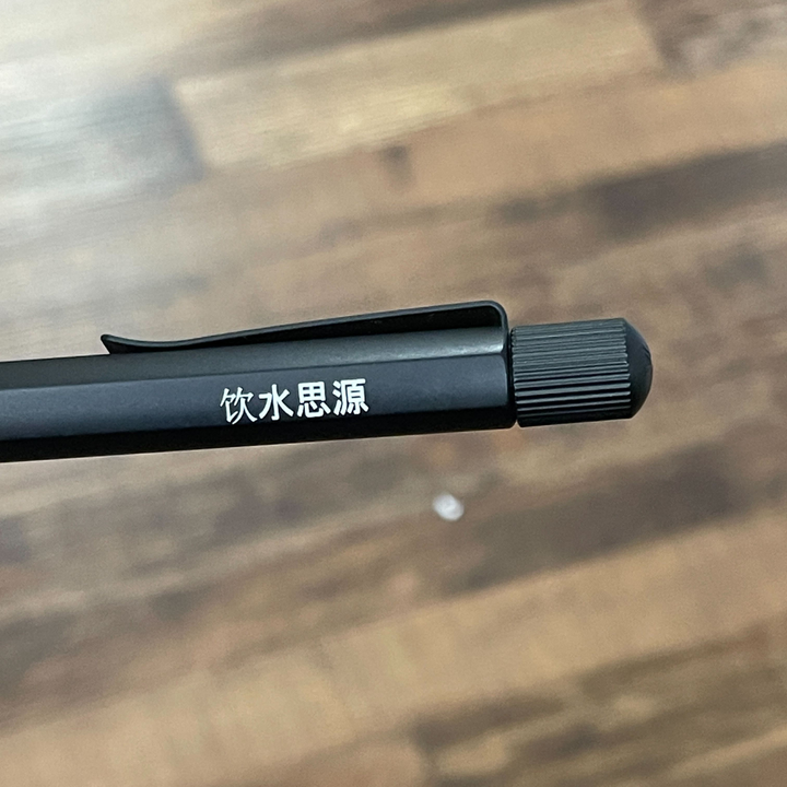 Faber-Castell Hexo Ballpoint Pen - Black Matt — writing at an angle