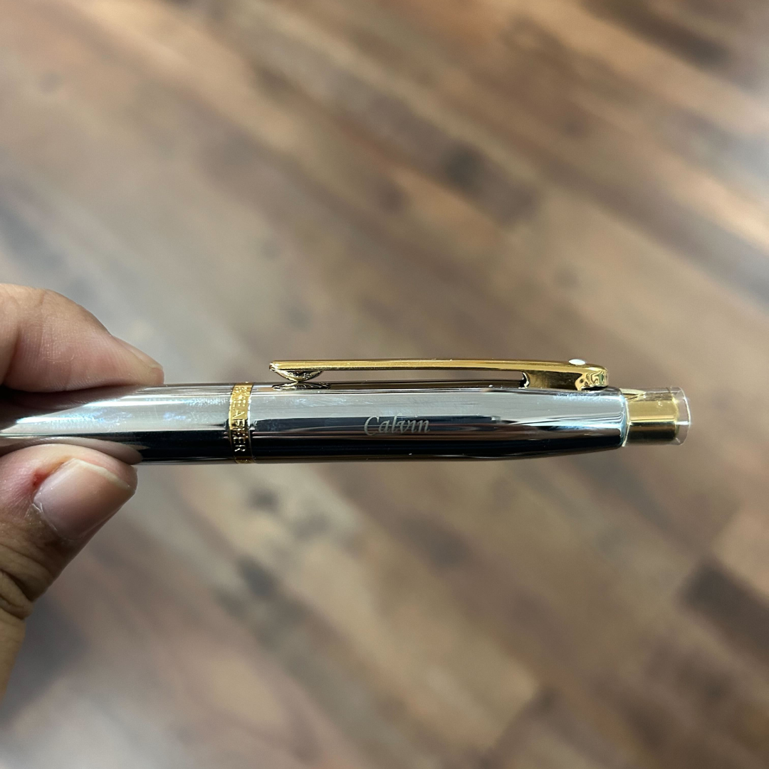 Sheaffer VFM E9422 Polished Chrome with Gold Trims Fountain Pen (WW31) — Sheaffer fountain pen — precision nib writing instrument, at Cityluxe Singapore stationery store