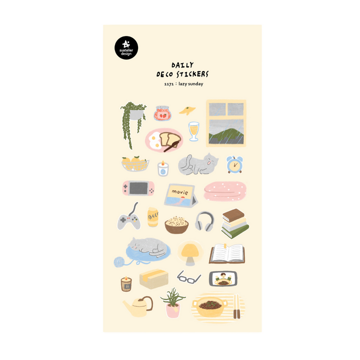 Suatelier Daily Deco Sticker - Lazy Sunday — front view
