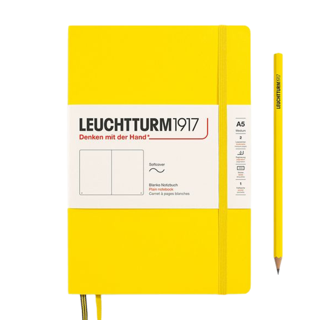 Leuchtturm1917 A5 Medium Softcover Notebook - Plain / Lemon — front cover