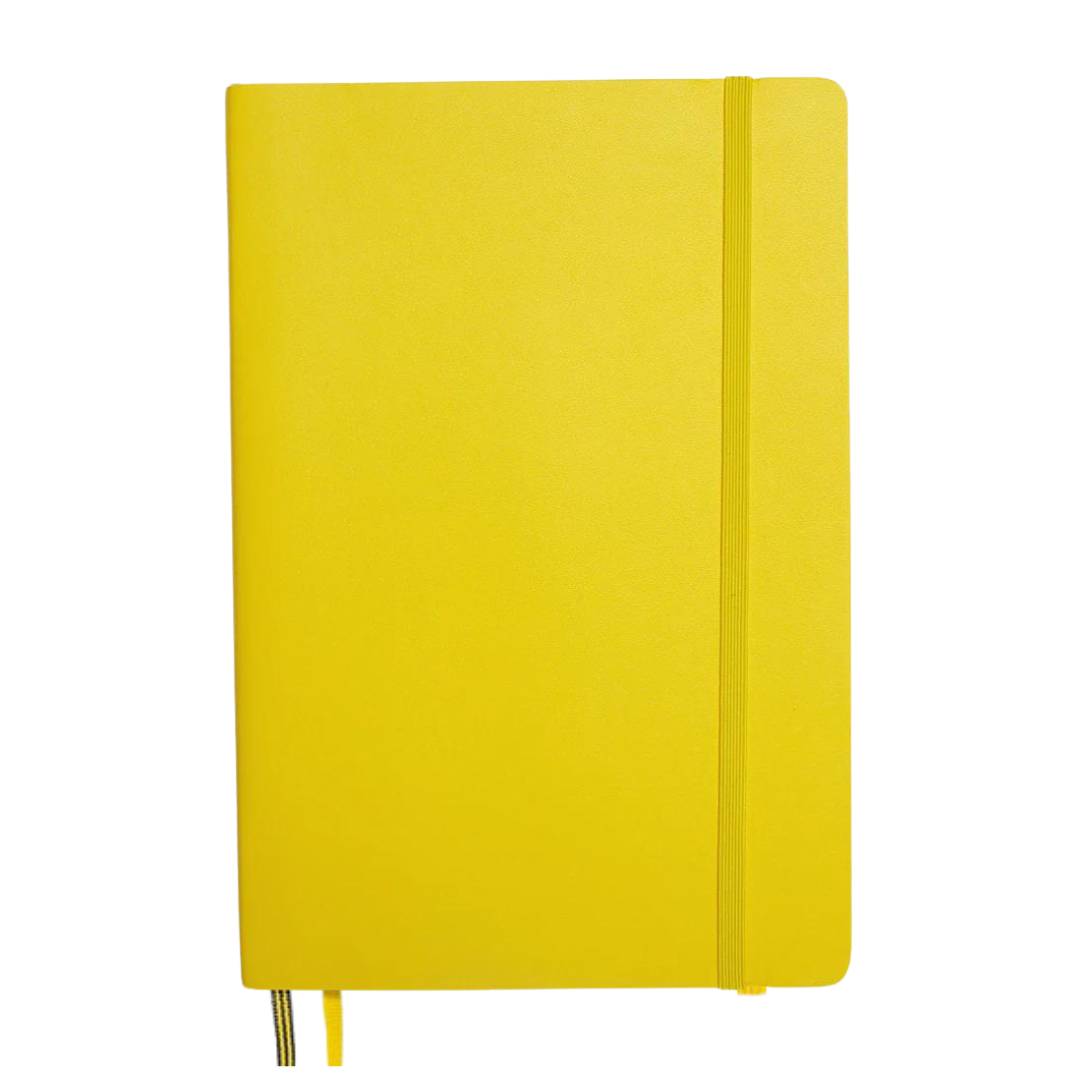 Leuchtturm1917 A5 Medium Softcover Notebook - Plain / Lemon — open spread