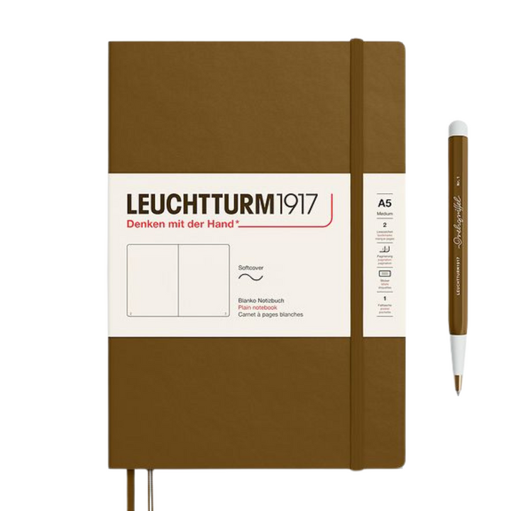Leuchtturm1917 A5 Medium Softcover Notebook - Plain / Spice Brown — front cover