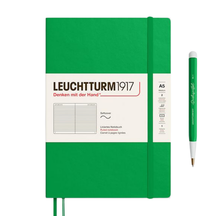 Leuchtturm1917 A5 Medium Softcover Notebook - Ruled / Spring Leaf — front cover