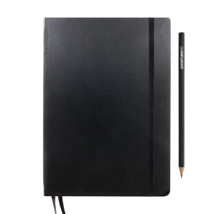Leuchtturm1917 A5 Medium Hardcover Weekly Planner &amp; Notebook 2025 - Dotted / Black — side view