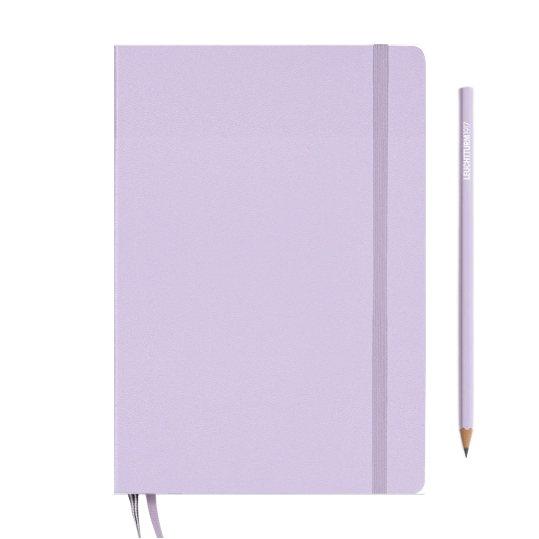 Leuchtturm1917 A5 Medium Hardcover Weekly Planner &amp; Notebook 2025 - Dotted / Lilac — side view