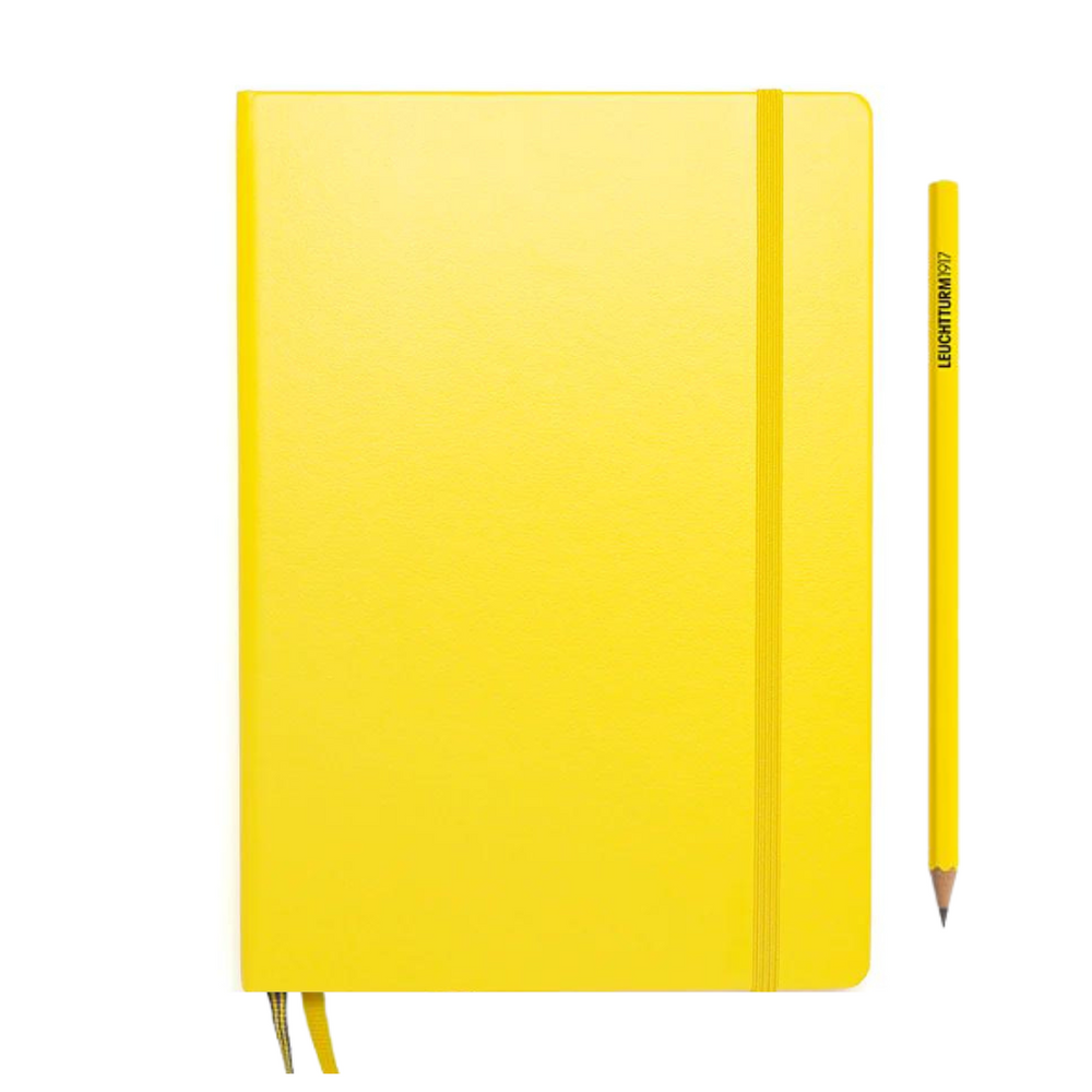 Leuchtturm1917 A5 Medium Hardcover Weekly Planner & Notebook 2025 - Lemon — side view