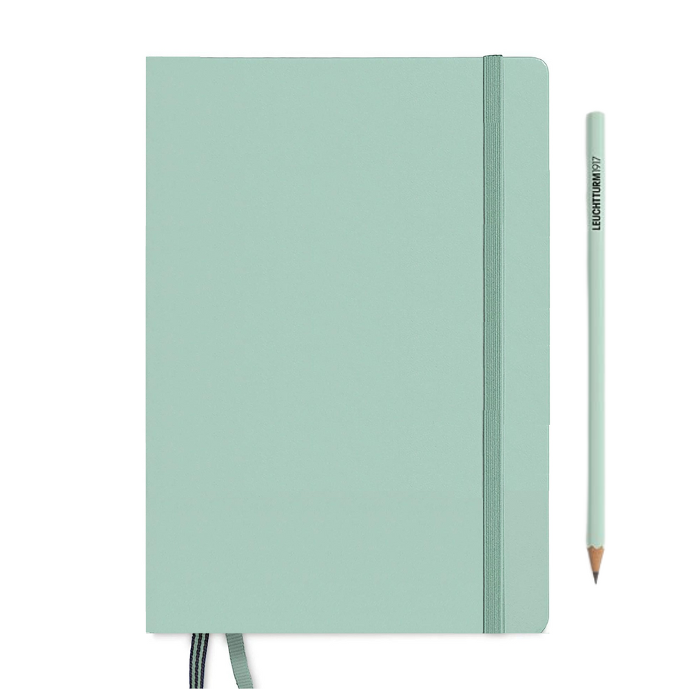 Leuchtturm1917 A5 Medium Hardcover Weekly Planner & Notebook 2025 - Mint Green — side view