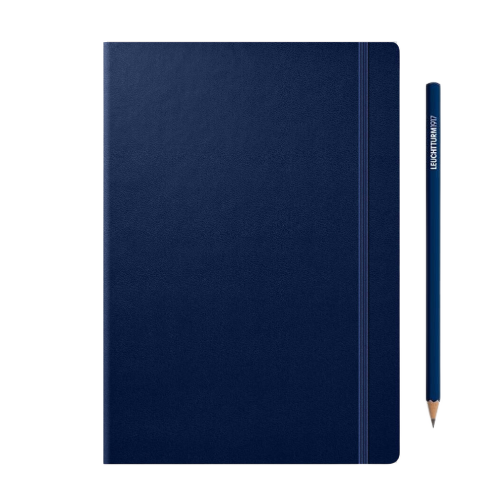 Leuchtturm1917 A5 Medium Hardcover Weekly Planner & Notebook 2025 - Navy — side view