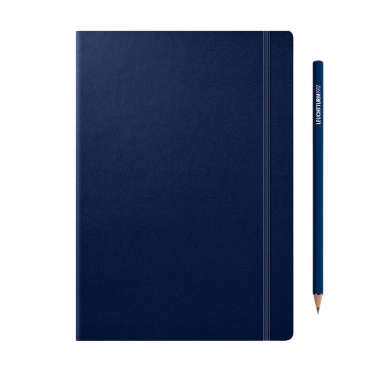 Leuchtturm1917 A5 Medium Hardcover Weekly Planner &amp; Notebook 2025 - Navy — side view