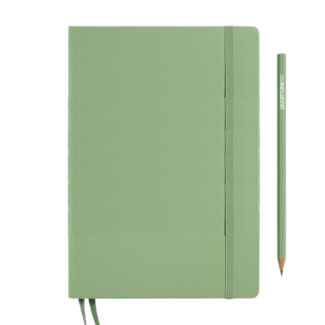 Leuchtturm1917 A5 Medium Hardcover Weekly Planner &amp; Notebook 2025 - Sage — side view