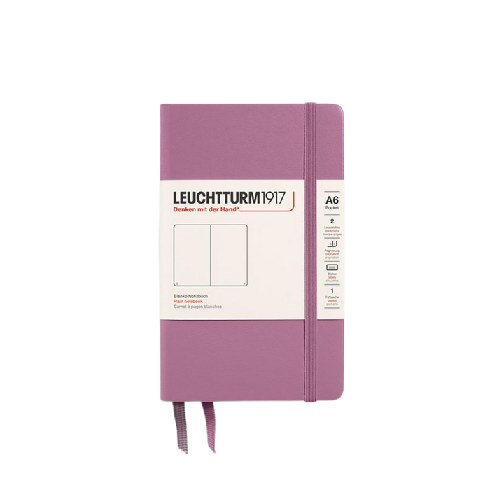 Leuchtturm1917 A6 Pocket Hardcover Notebook - Plain / Dusty Rose — open spread