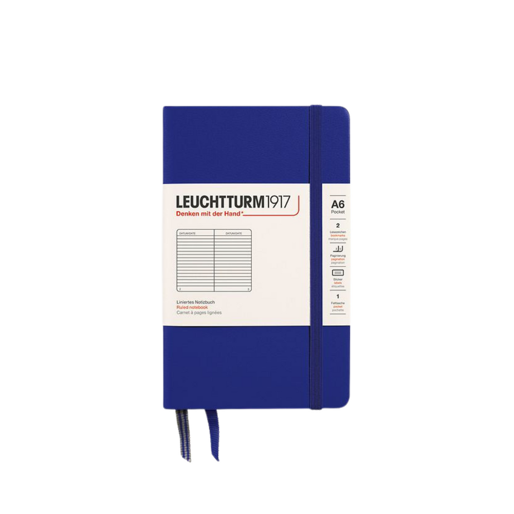 Leuchtturm1917 A6 Pocket Hardcover Notebook - Ruled / Ink — open spread