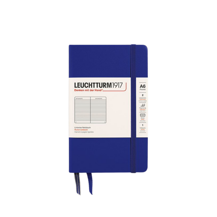 Leuchtturm1917 A6 Pocket Hardcover Notebook - Ruled / Ink — open spread
