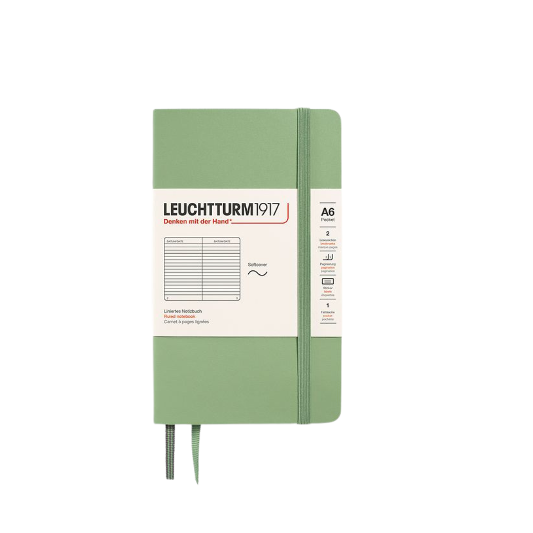 Leuchtturm1917 A6 Pocket Softcover Notebook - Ruled / Sage — ruling detail