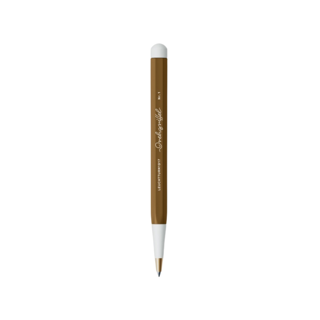 Leuchtturm1917 Drehgriffel Nr. 1 Ballpoint Pen - Spice Brown — uncapped with cap posted