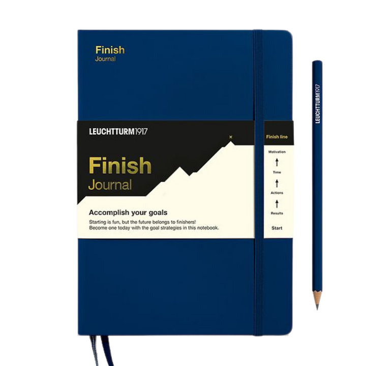 Leuchtturm1917 Finish Journal A5 Medium Hardcover Notebook - Navy Blue — front cover