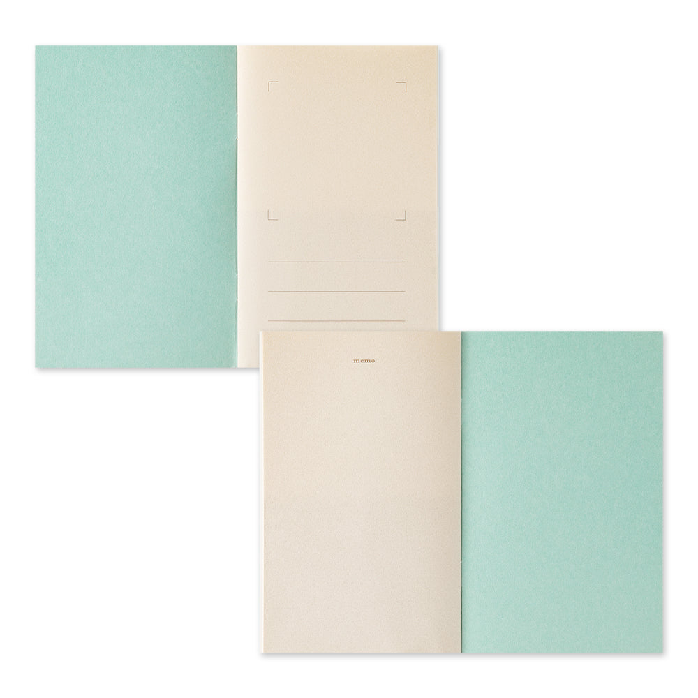 Midori Sticker Book with Pocket - Light Blue — side view