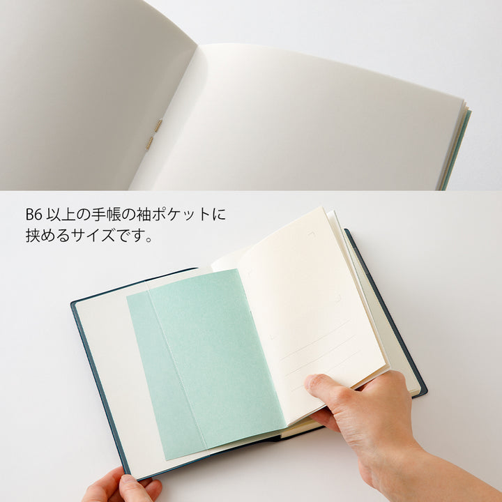 Midori Sticker Book with Pocket - Light Blue — in use