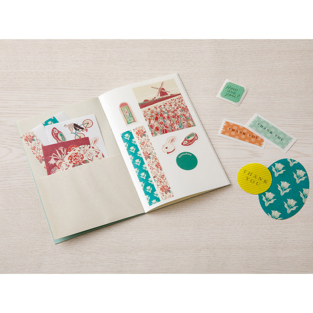 Midori Sticker Book with Pocket - Light Blue — with packaging