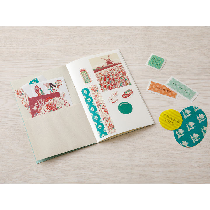 Midori Sticker Book with Pocket - Light Blue — with packaging