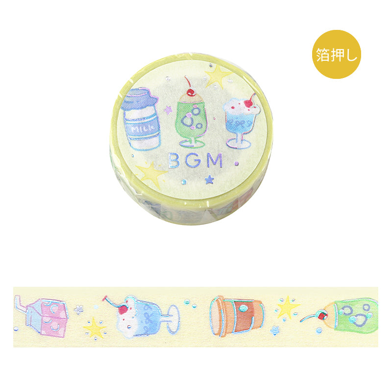BGM Foil Stamping Masking Tape: Life - Loose Drink — roll front