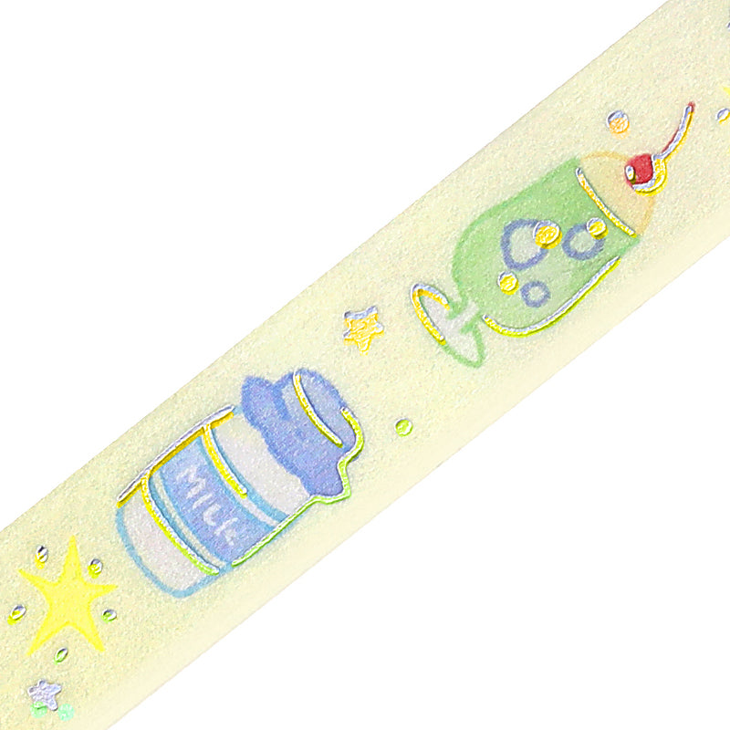 BGM Foil Stamping Masking Tape: Life - Loose Drink — pattern detail