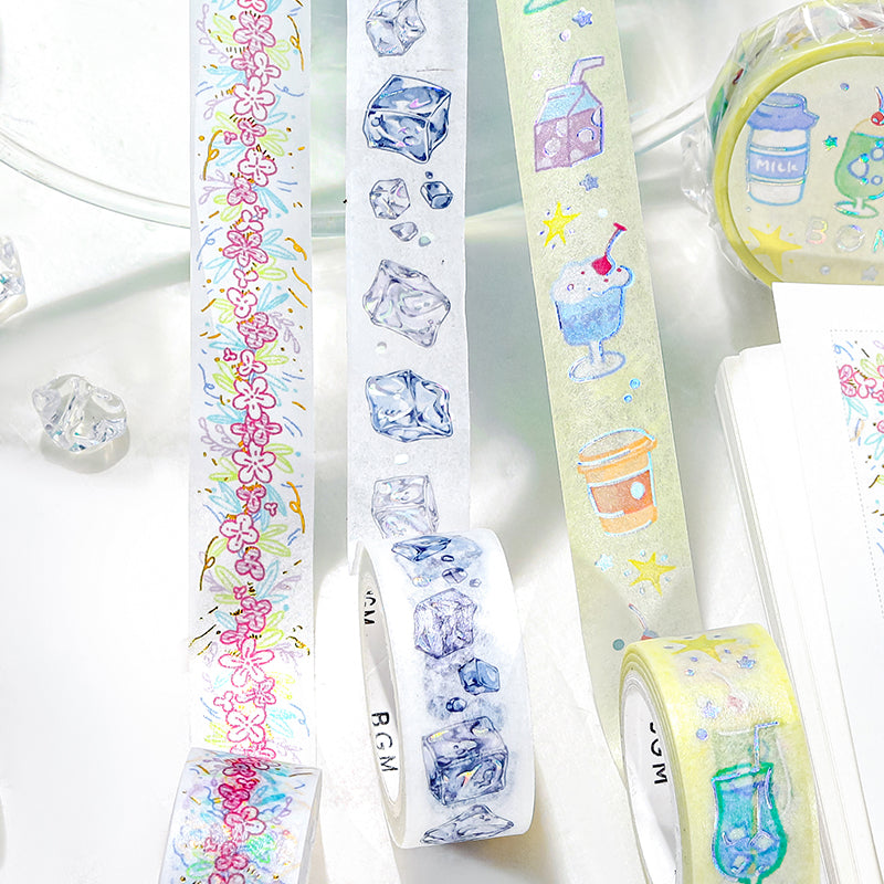 BGM Foil Stamping Masking Tape: Life - Loose Drink — roll side