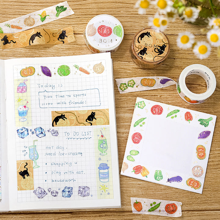 BGM Foil Stamping Masking Tape: Life - Loose Drink — applied on surface